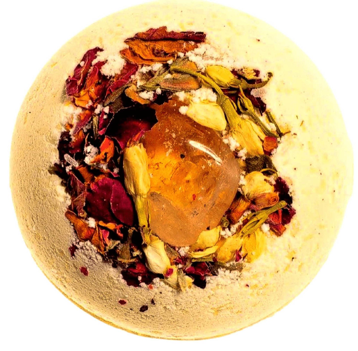 Citrine Natural Crystal Botanical Aromatherapy Bath Bomb