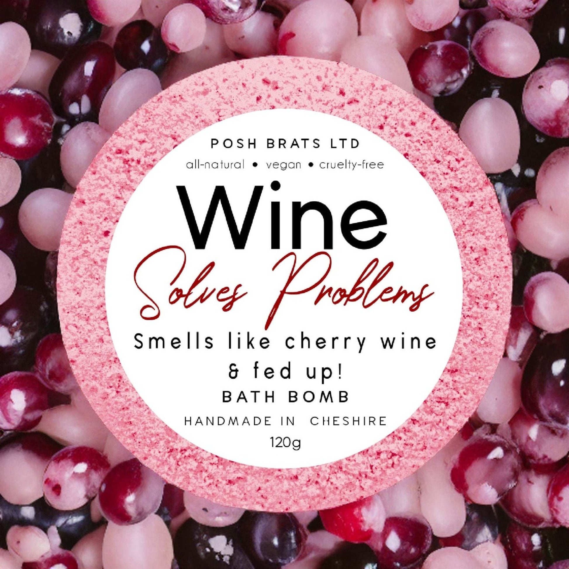 Unwind in style with our Wine Solves Problems Fizzy Bath Bomb. Just like a fine wine, it's designed to soothe your senses.