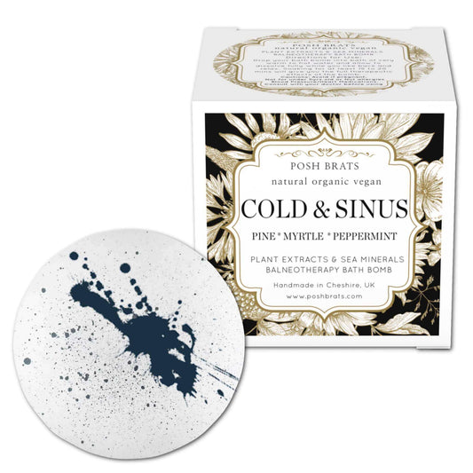 Cold Sinus Aromatherapy Bath Bomb Sea Minerals - Unwind & experience relief from sinus congestion with our soothing bath bomb.