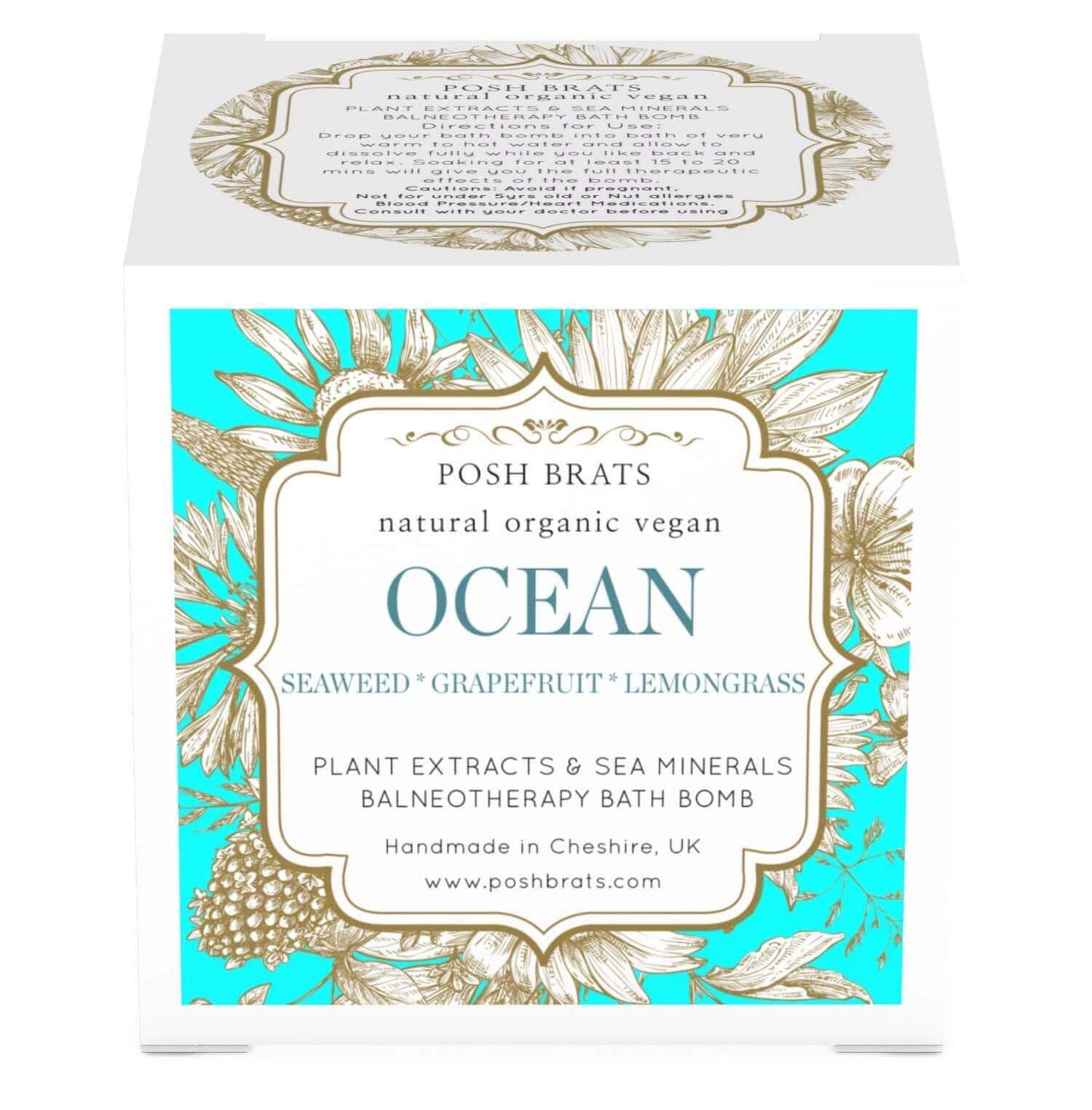 Ocean Sea Minerals Aromatherapy Bath Bomb: Enjoy a soothing, spa-like experience at home. Unwind with nature's best minerals!