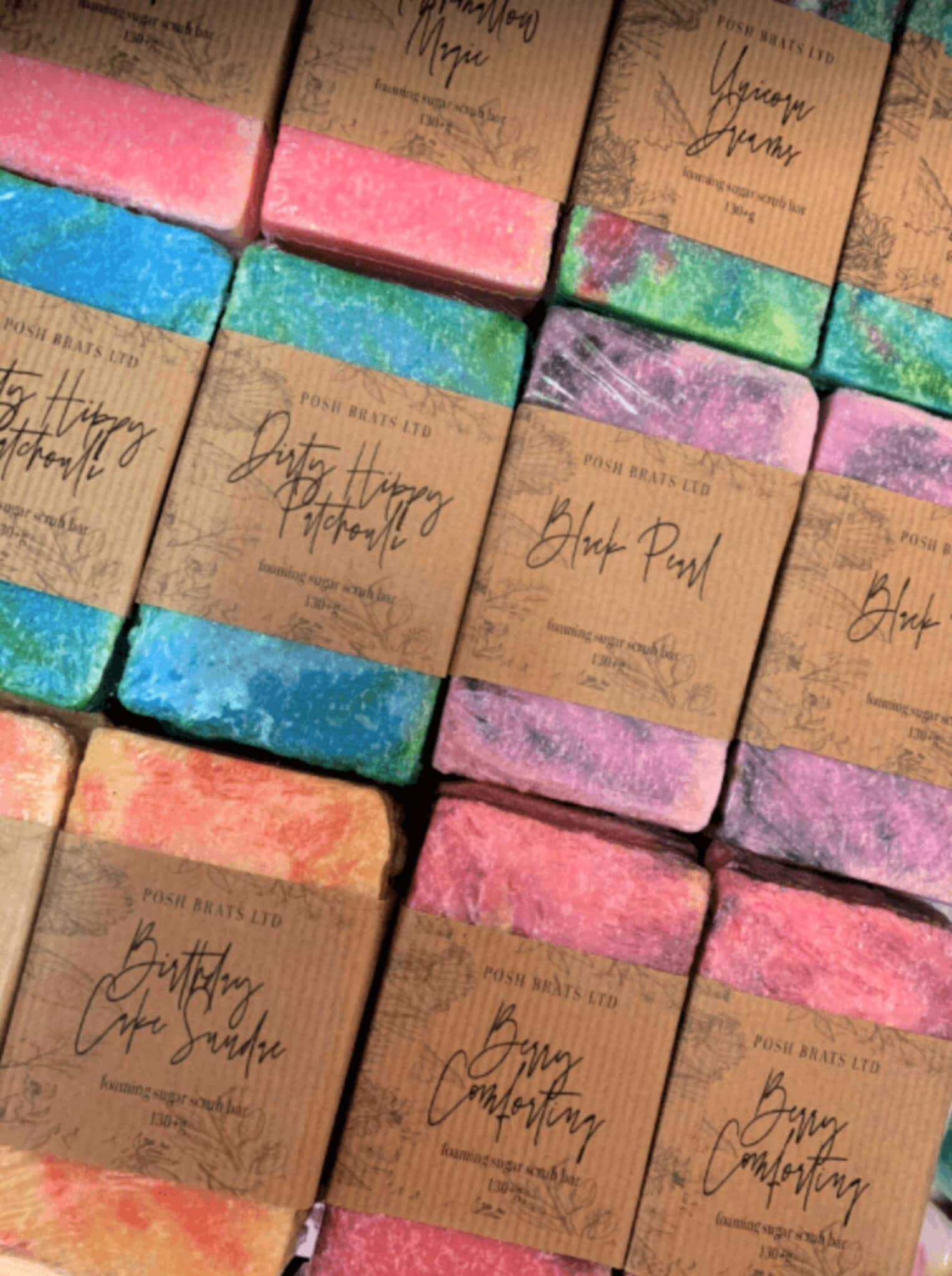 Making showers dreamy with Unicorn Dreams Sugar Scrub Shower Bar. Your skin will thank you for this mystical indulgence.