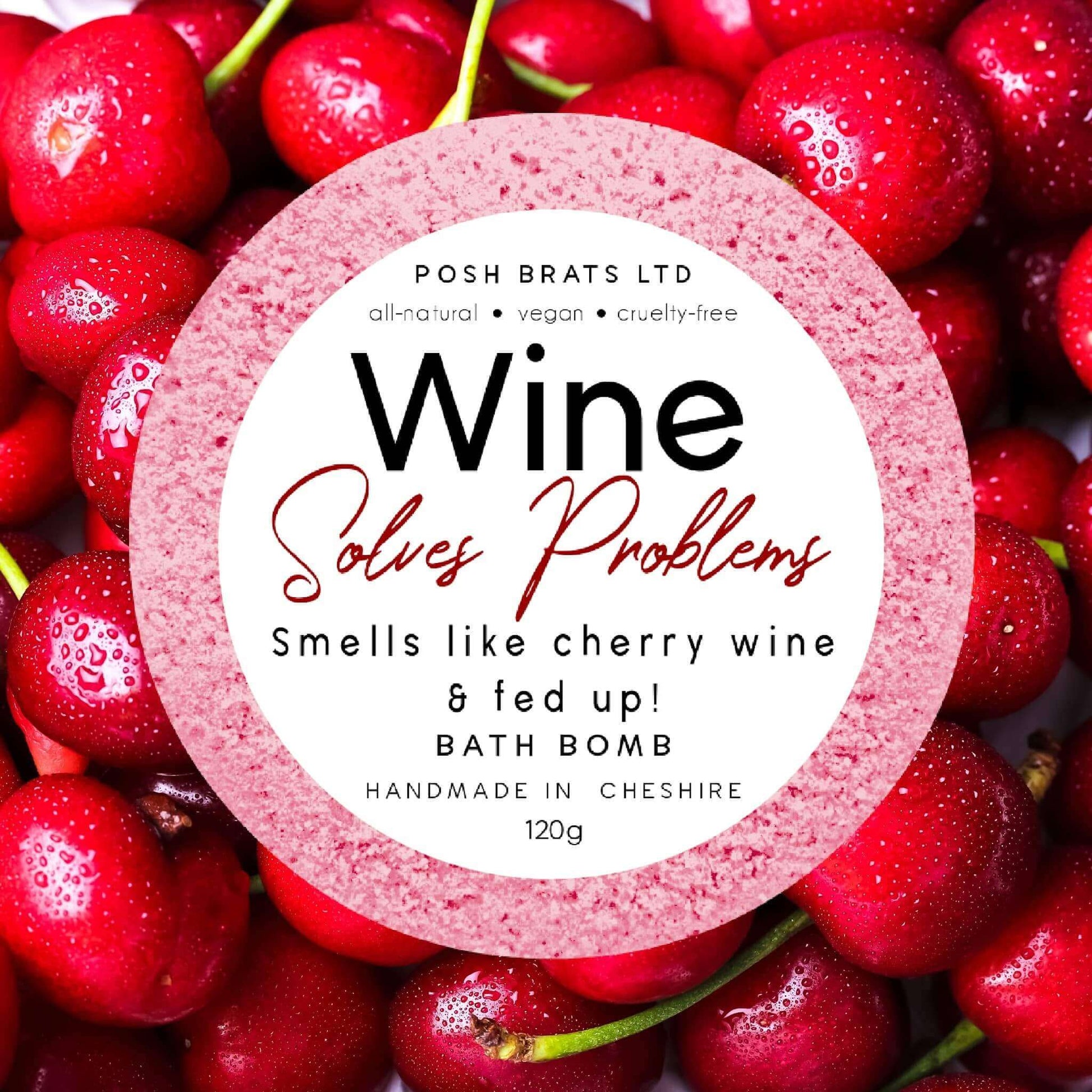 Indulge in the luxury of a relaxing bath with our Wine Solves Problems Fizzy Bath Bomb - your new favorite way to wine down!