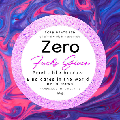 Experience true calmness with the Zero fucks given bath bomb. Perfect for soothing away your worries.