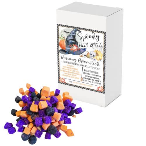 Halloween Burning Broomstick Fizzy Bath Bomb Rubble VEGAN 6pk
