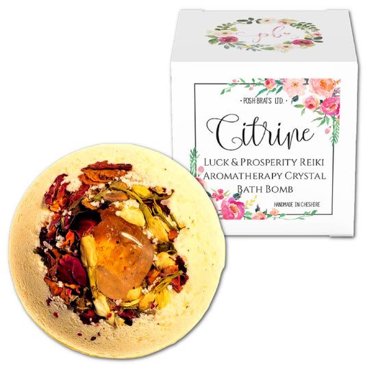 Citrine Natural Crystal Botanical Aromatherapy Bath Bomb Positivity!!!