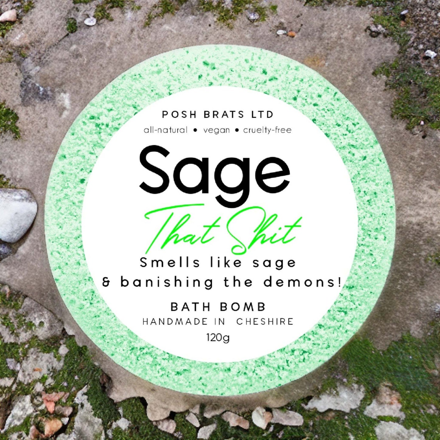Purify and refresh with Sage That Shit! Our fizzy bath bomb infuses your soak with the herbal goodness of sage for total relaxation.