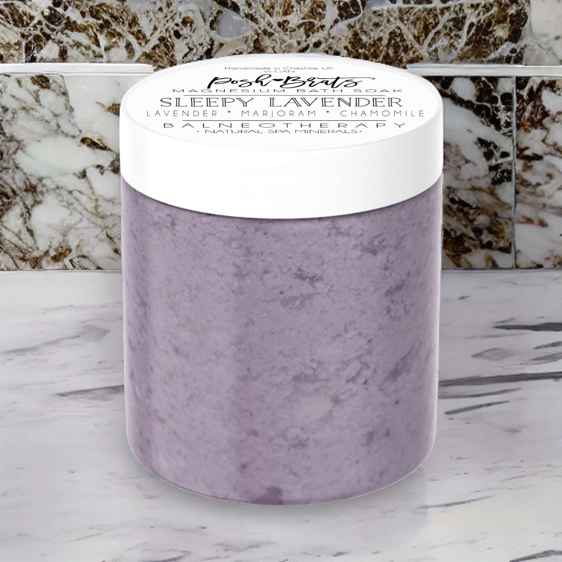 Unwind with our Sleepy Lavender Bath Salt Soak. Packed with magnesium sea minerals, it's a true spa experience at home!