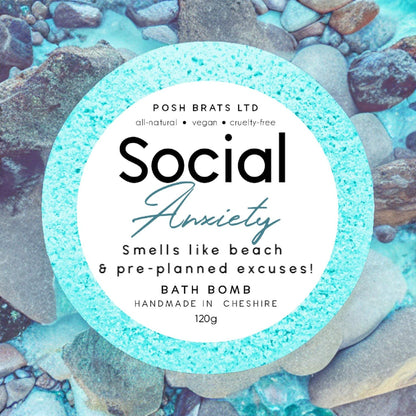 Unwind from your day with the Social Anxiety Fizzy Bath Bomb. Transform your bath into a soothing sanctuary.