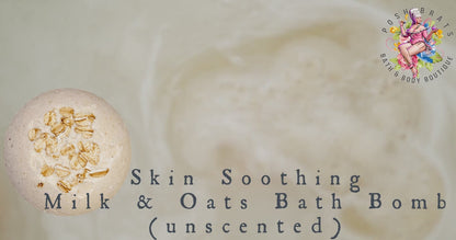Bombe de bain pétillante non parfumée au lait d'avoine apaisant pour la peau