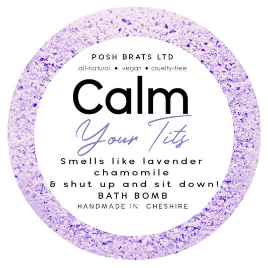 Calm Your Tits Fizzy Bath Bomb - Indulge in Whimsical Self-Care Bliss!