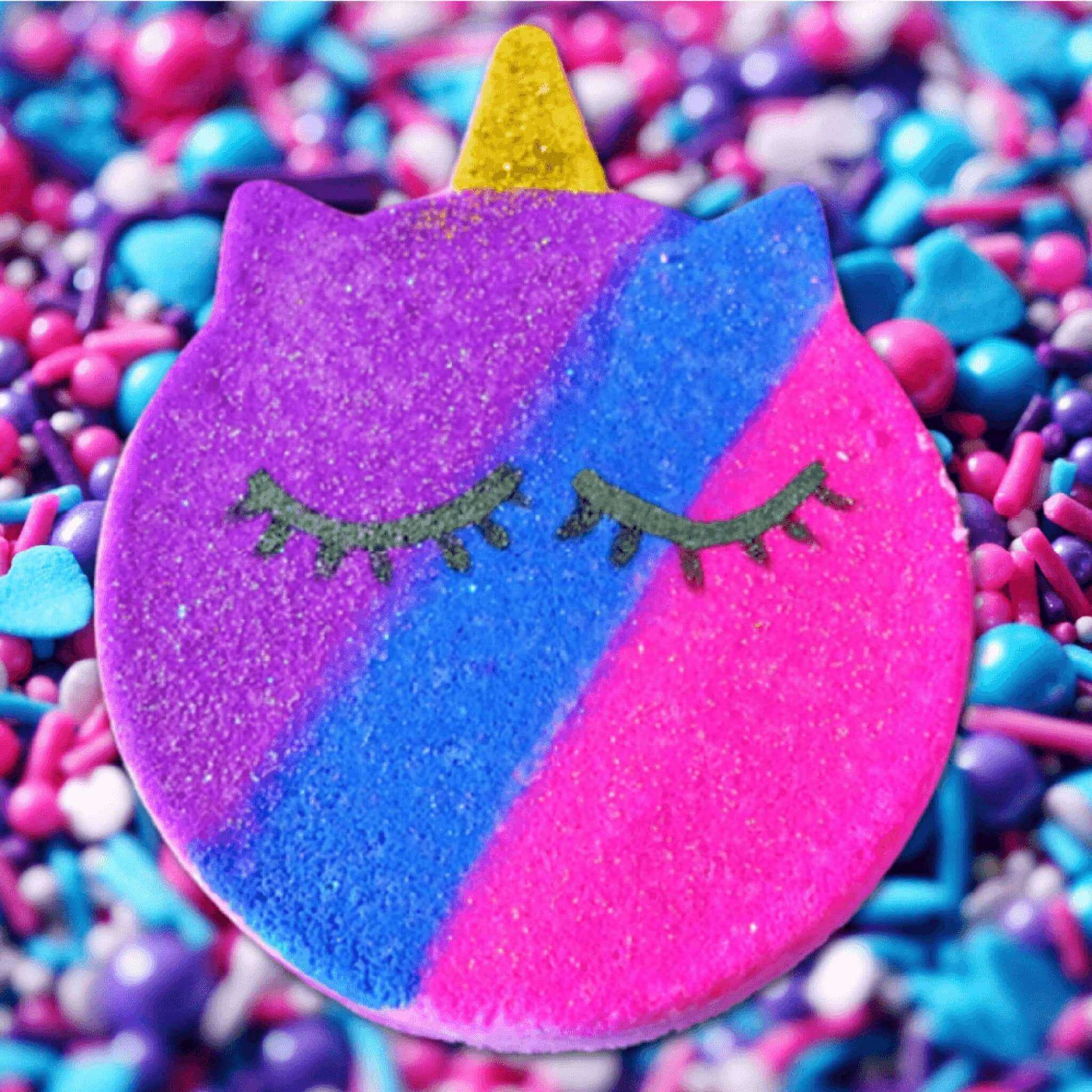Indulge in enchanting relaxation with the Mystery Unicorn Fizzy Bath Bomb. Your magical bath time escape is here!