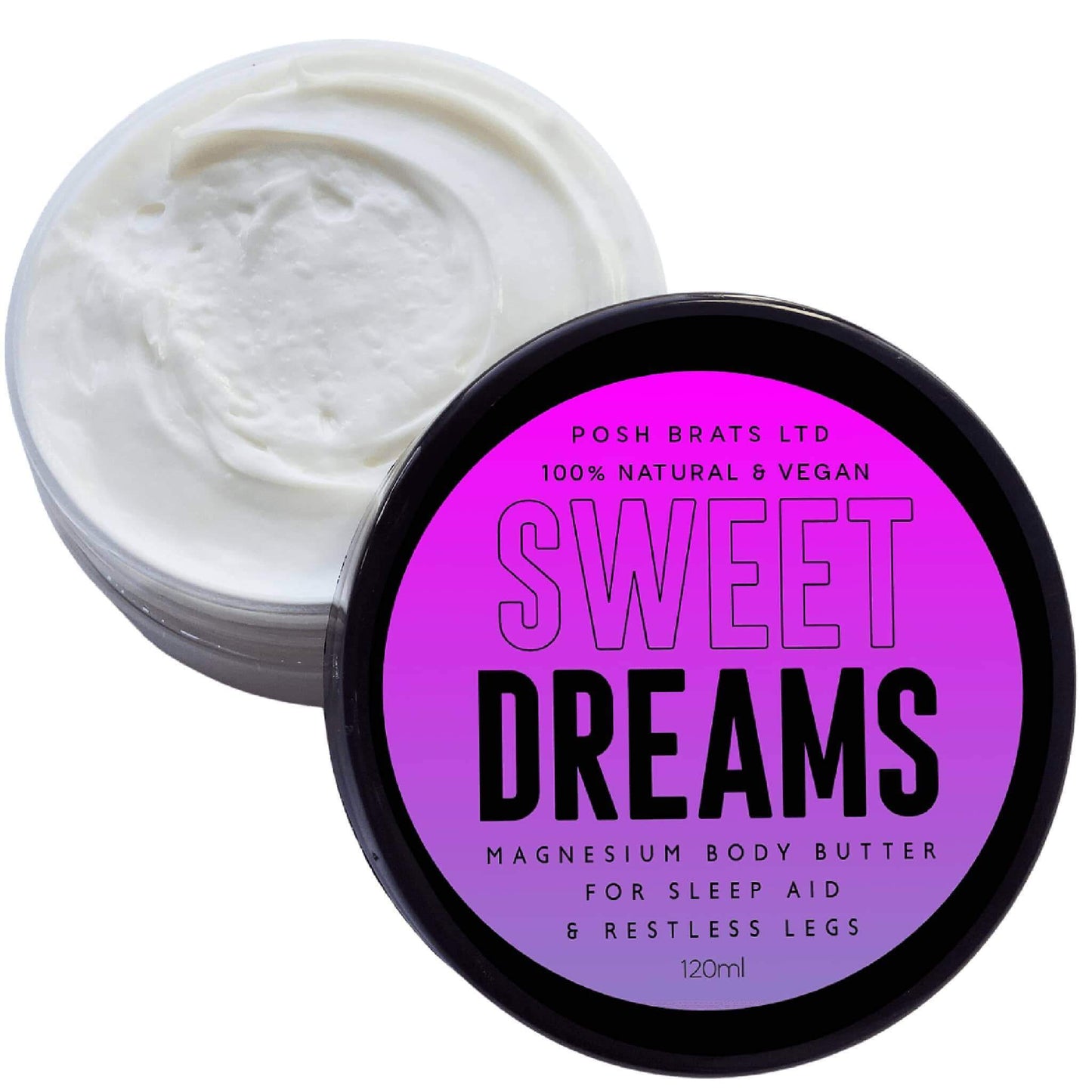 Sweet Dreams Magnesium Body Butter is your answer to peaceful nights. Our soothing sleep aide body butter is a must-try!