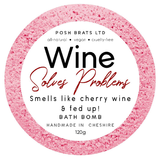 Wine Solves Problems Fizzy Bath Bomb: transform bath time into wine o'clock! Relax, rejuvenate, and reconnect with your inner self.